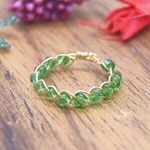 Green Beaded Ring